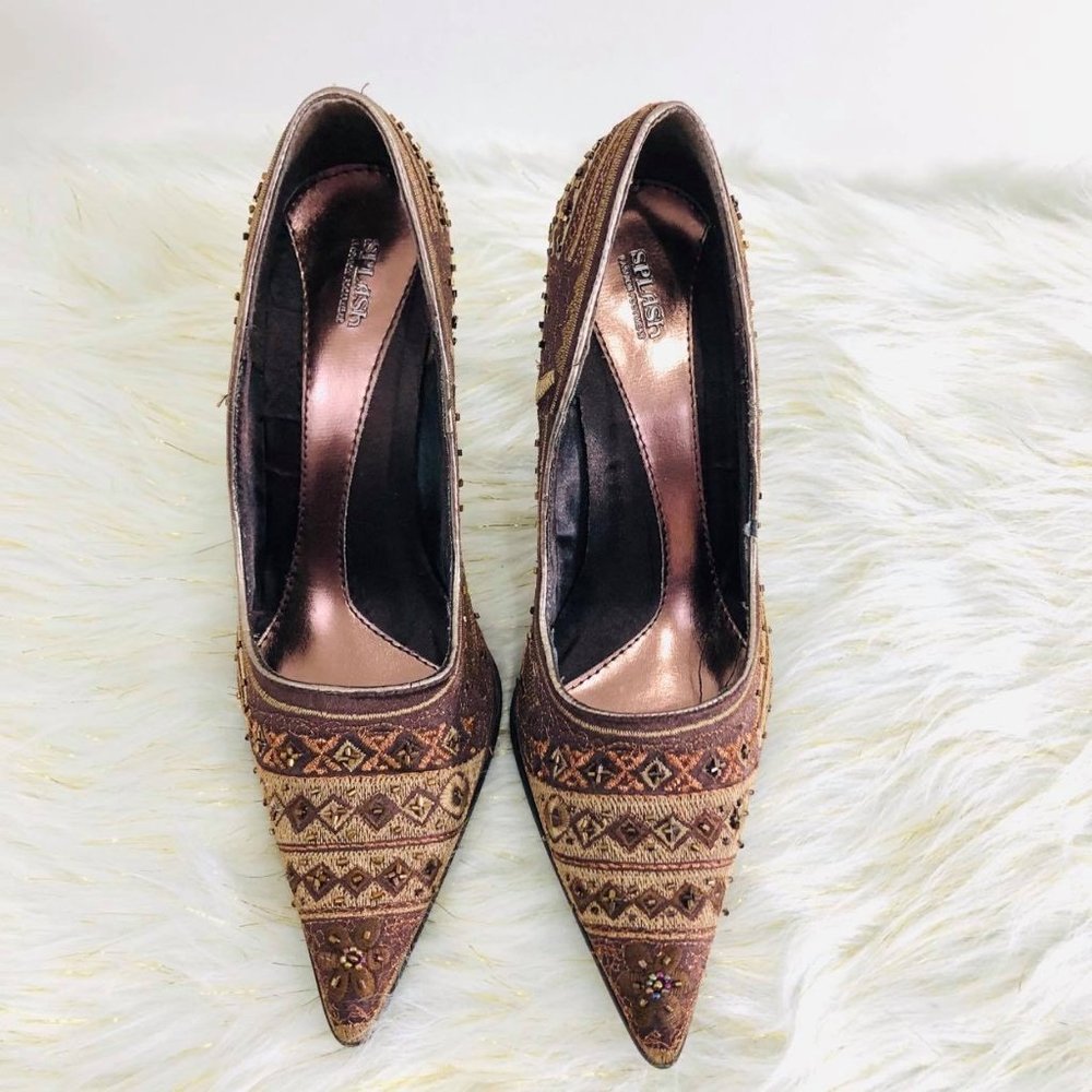 Splash Woman's NO SIZE Heels Gold and copper brown